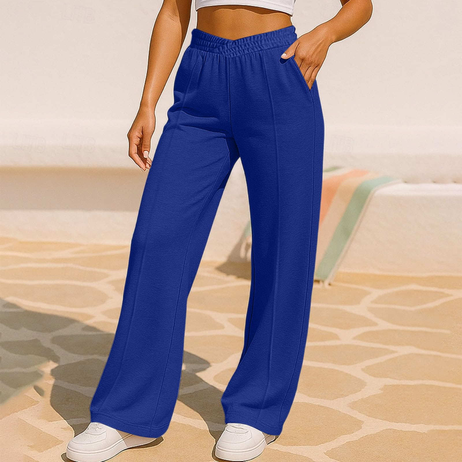 Pantaloni Donna Invernali Pants Larghi Moda Jogger Casual Elastico in Vita E Tasche Pantaloni Running Jogging Leggero Tinta Unita Jogger Pantalone Sportivo Casual vestibilità Ampia