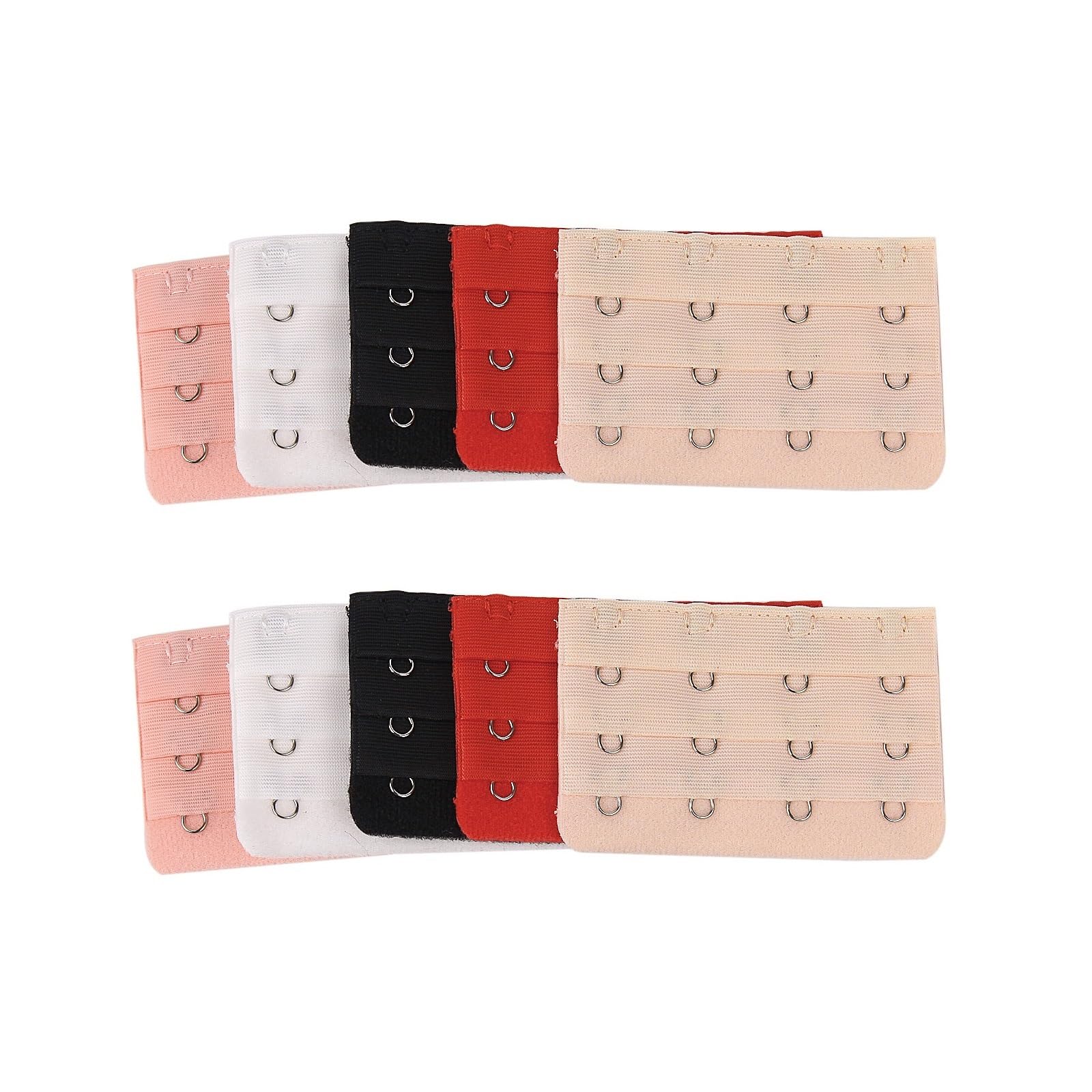 Extensor de Sujetador 10 Uds Extensores extensión Correa 3 Ganchos 2 Filas Ropa íntima Mujer Accesorios Gancho alargados