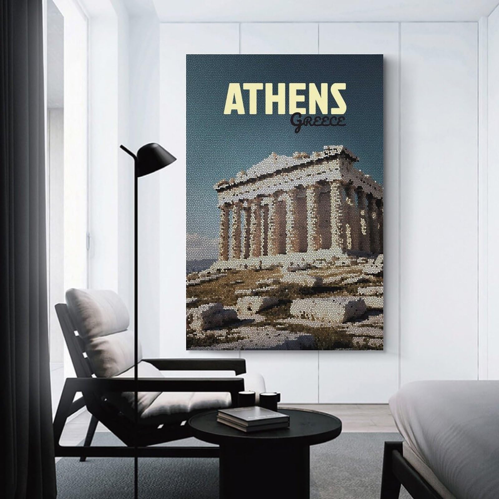 Junmoney Athens Greece Travel (5) Canvas Wall Art, 20x30inch(50x75cm), for Entrance Walls, Hall Decor Or Foyers, Wall Decor to Refresh Empty Corners