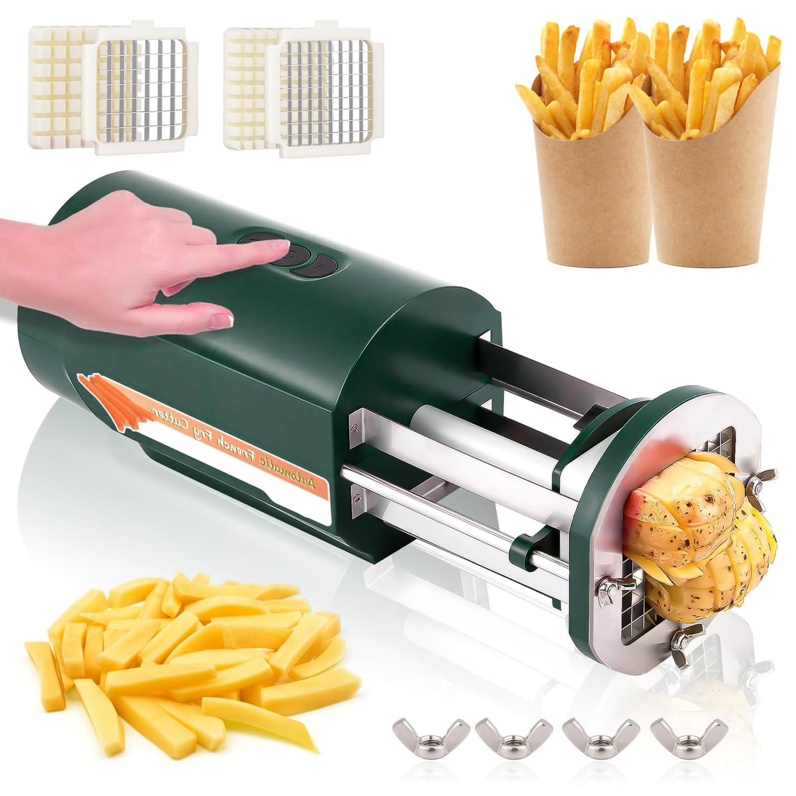 Coupe-Pommes de Terre électrique en acier inoxydable à double lame