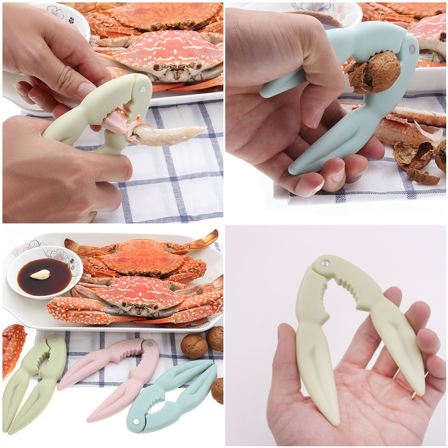 Juego de 6 herramientas para galletas de langosta, galletas de mariscos, galletas de patas de cangrejo, galletas de cangrejo, galletas de garra de cangrejo, cascanueces para agrietarse, comer