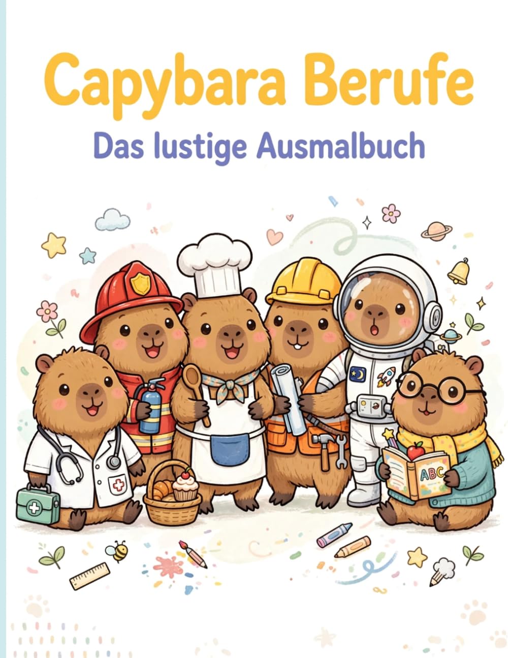 Capybara Berufe: Cozy Malbuch – 40 lustige Jobs zum Ausmalen
