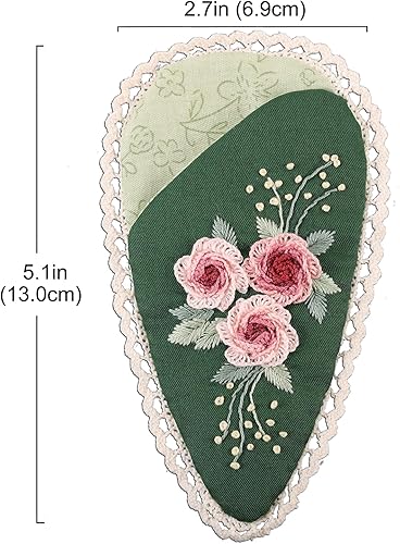 Miniatura 7 de Estuche de tijera bordado, 1 pieza hecha a mano con cierre a presión para manualidades, costura, bordado, punto de cruz para tijeras