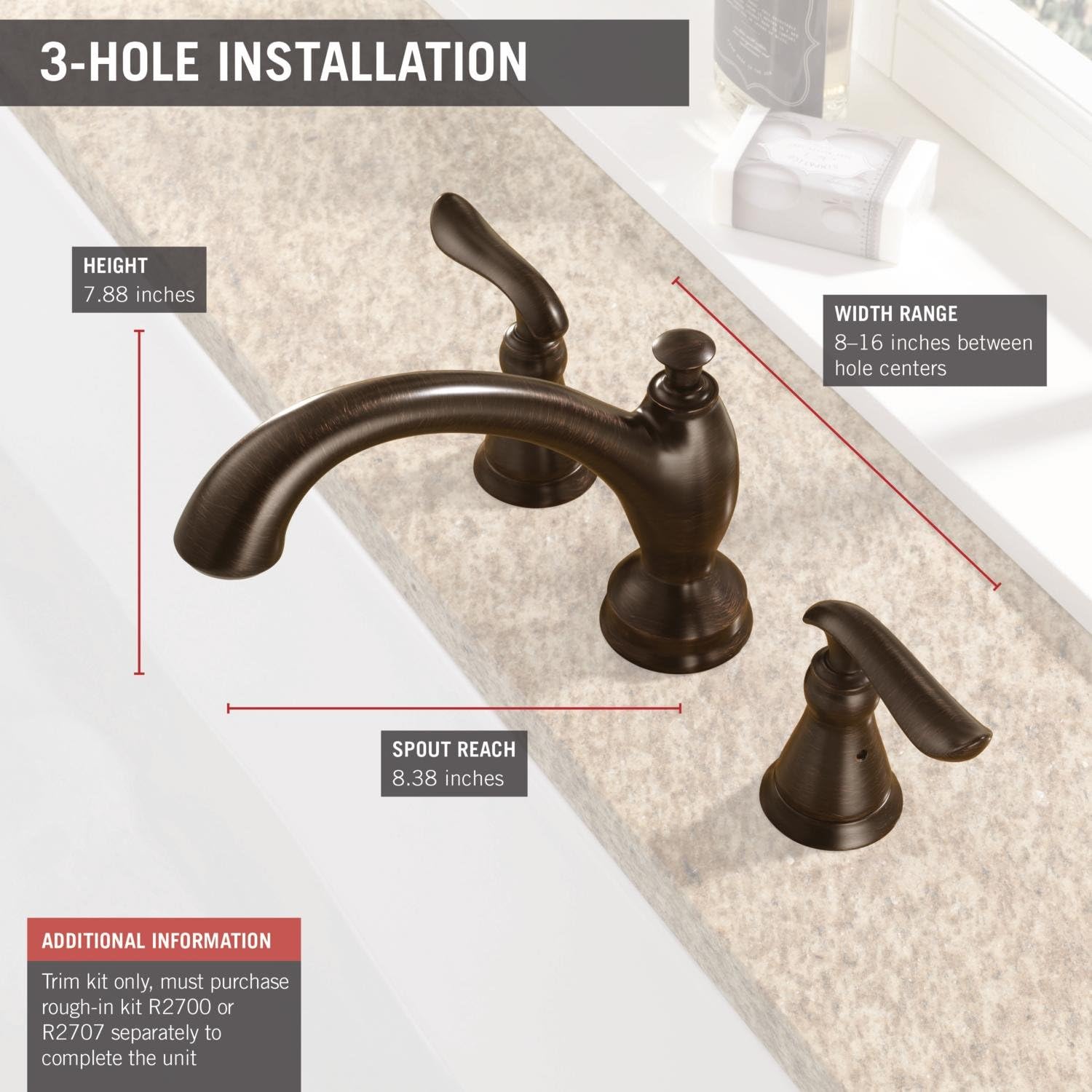 Delta Faucet T2794-RB Linden Roman Tub Trim, Venetian Bronze {Rough-In Valve Sold Separately}, 9.63 x 12.38 x 0.00 inches