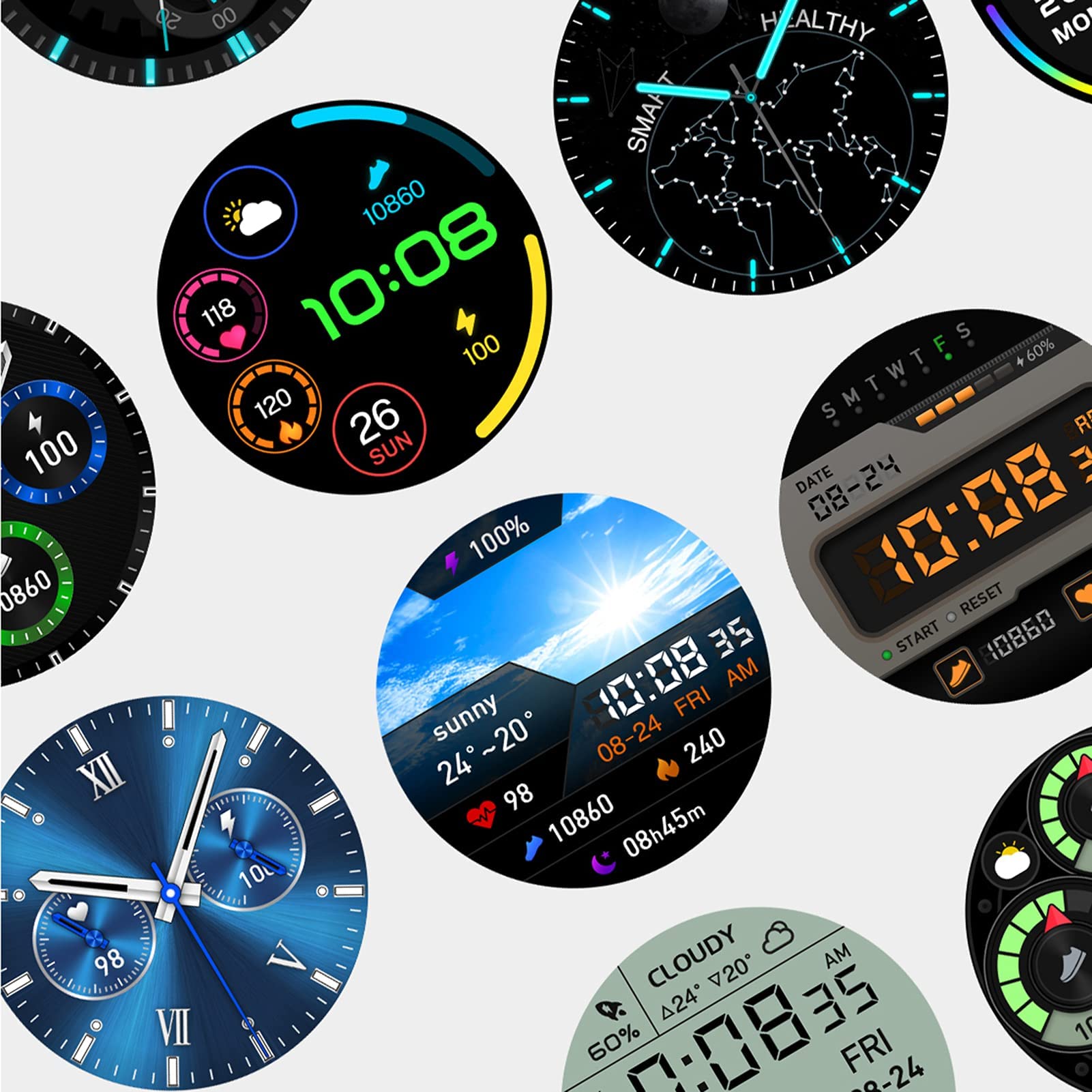 Inteligentne zegarki męskie i damskie 1,39 cala Bluetooth Fitness Tracker z aplikacją monitorującą w czasie rzeczywistym Przypomnienia o wiadomościach IP68 Wodoodporne męskie inteligentne zegarki dla
