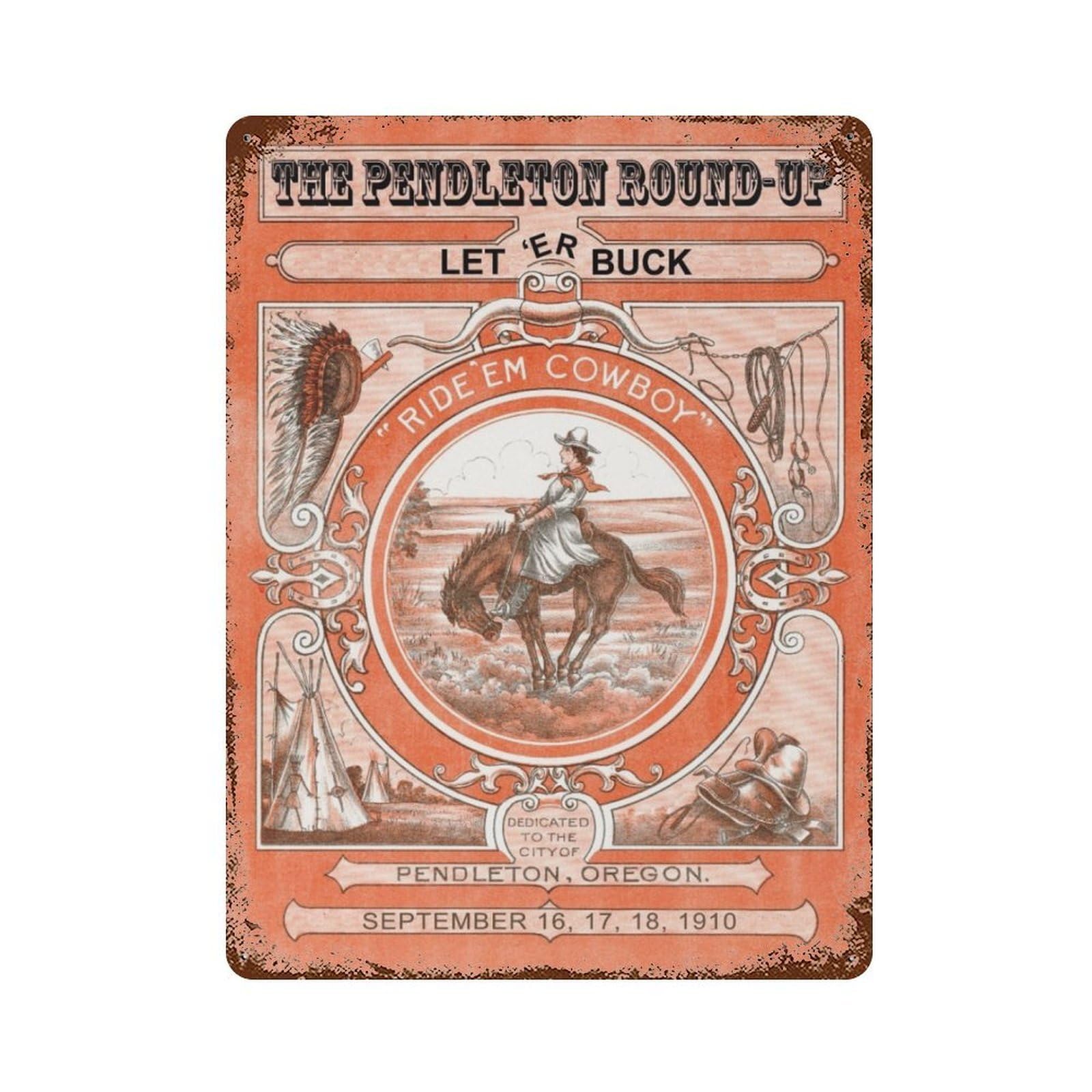 xiaoxiaoshen Vintage Cowgirl Rodeo Wall Decor Art Metal Tin Poster Modern Home Decor Art Home Bar Shop Decorations Vintage Sign 40x30cm