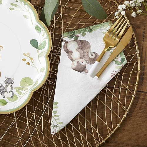 Miniatura 3 de Kate Aspen Woodland - Servilletas de papel decorativas para baby shower, servilletas decorativas gruesas, para almuerzo, 2 capas, 30 unidades