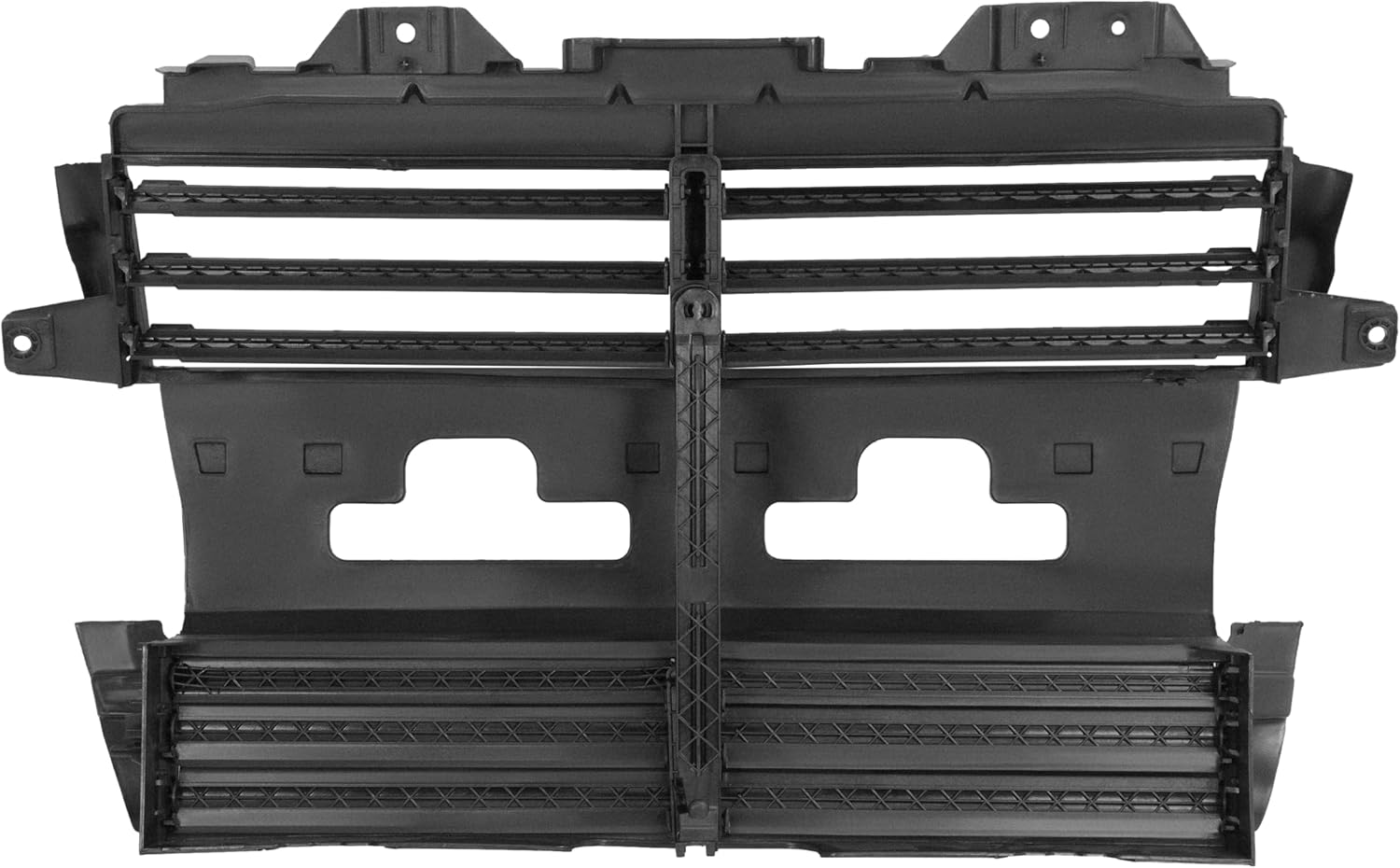 Radiator Shutter Assembly Compatible with 2013-2019 Ford Explorer/Police Interceptor Utility Without Motor Replacement for JB5Z8475A FO1206110 Plastic Black