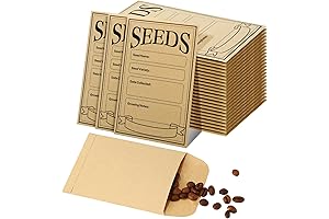 100 Resealable Seed Packets for Organizing Seeds (3.15 x 4.72 Inches) in Brown