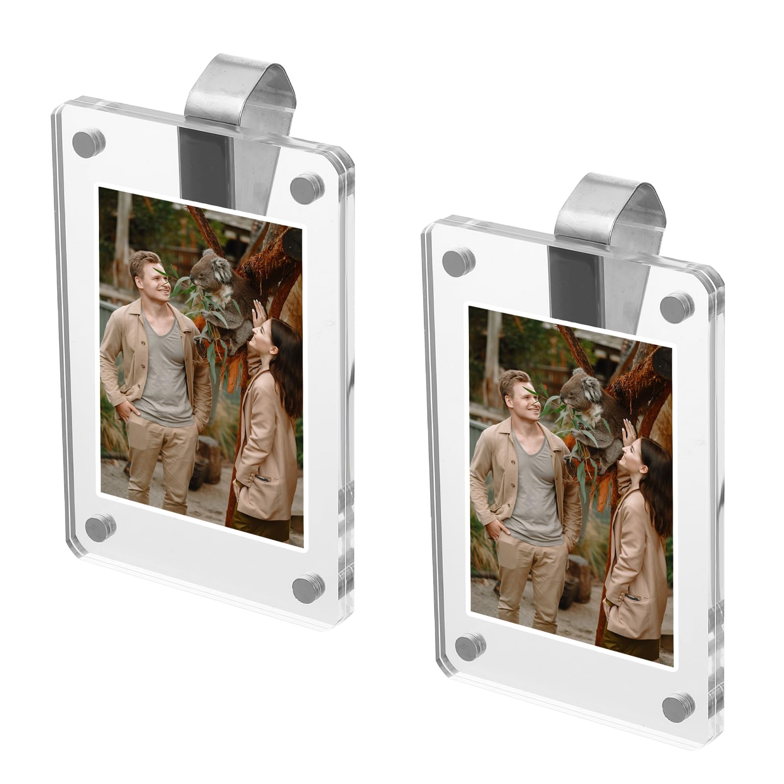 2 clips para visera de automóvil, acrílico magnético personalizado, marco de fotos para automóvil, soporte de fotos para automóvil