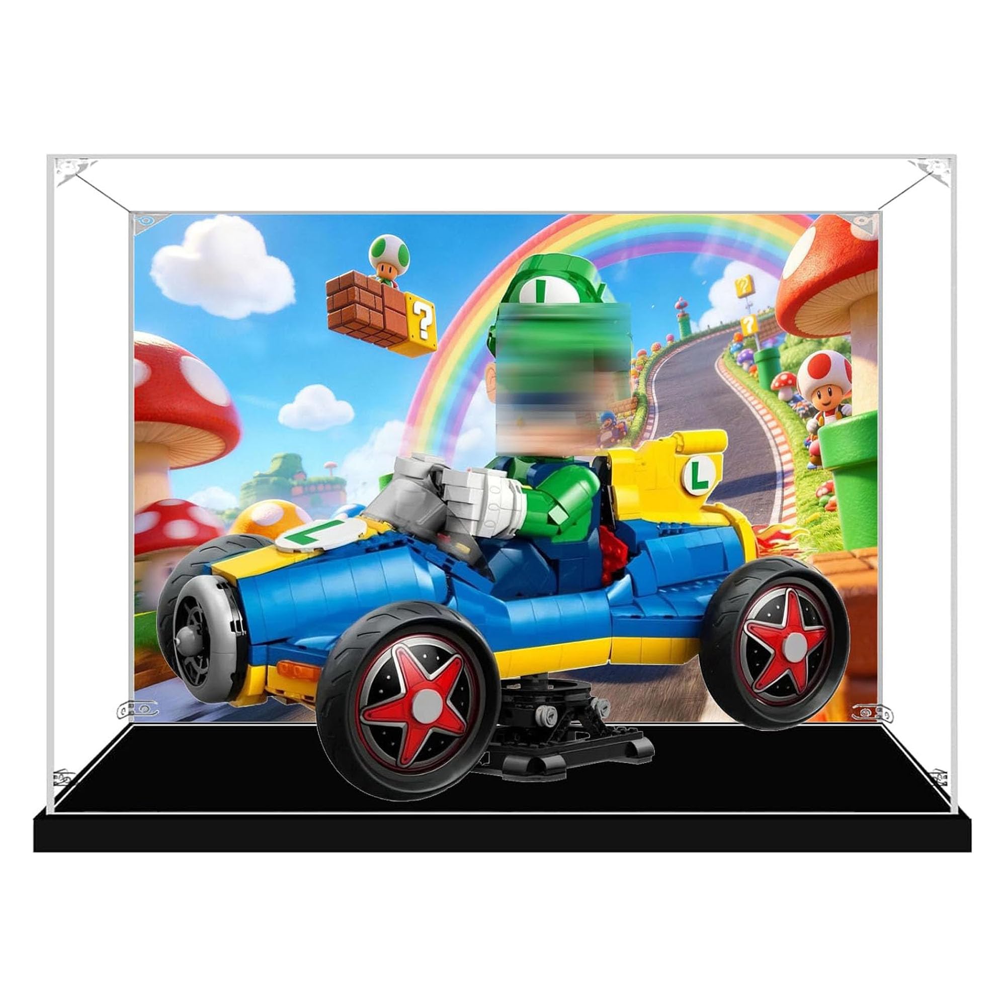Acrylic Display Case for Le-go 72050 Go-Kart Model (Back spray A)