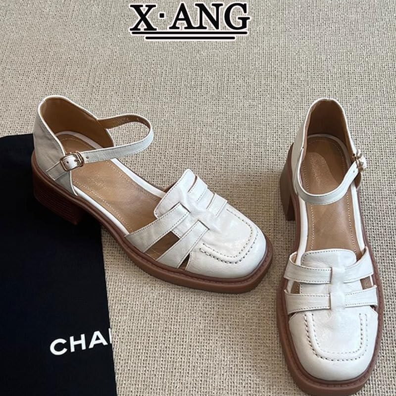 Fashionable and comfortable women's sandals, with a retro square-toe woven design, lightweight and breathable. - Image 2