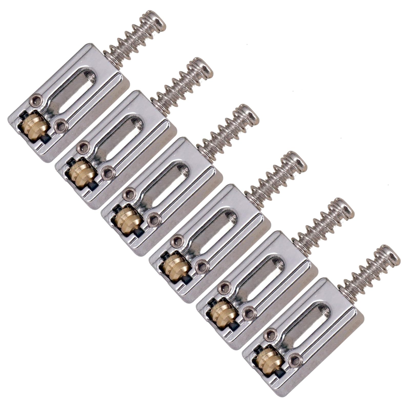 NUOYAQI 6 Pcs Electric Guitar Tremolo Bridge 6 String Guitar Bridge Roller Saddles Electric Guitar Replacement Parts, as the pic show, Silver