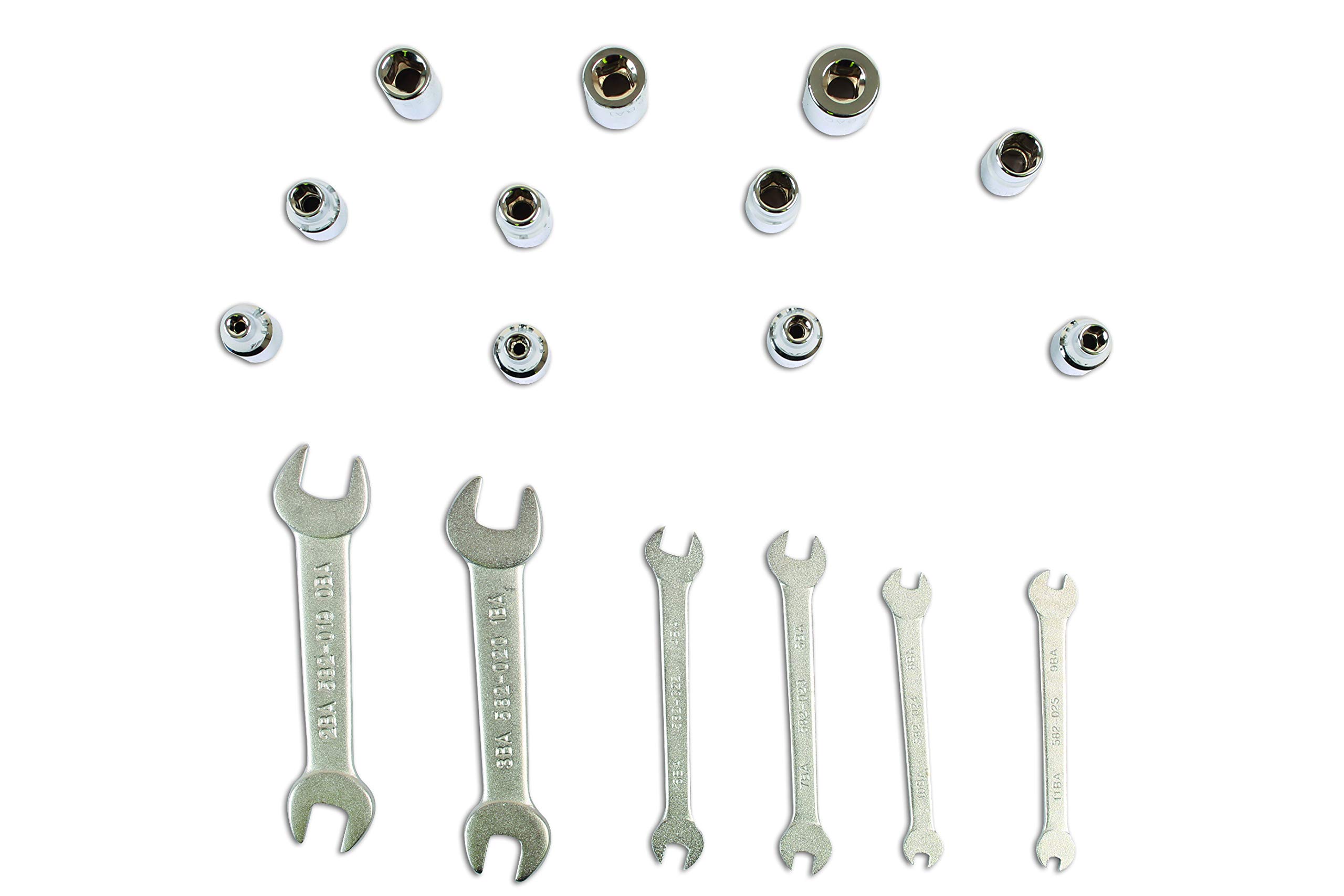 Laser 7132 BA Clé plate et jeu de douilles 17pièce, assortis