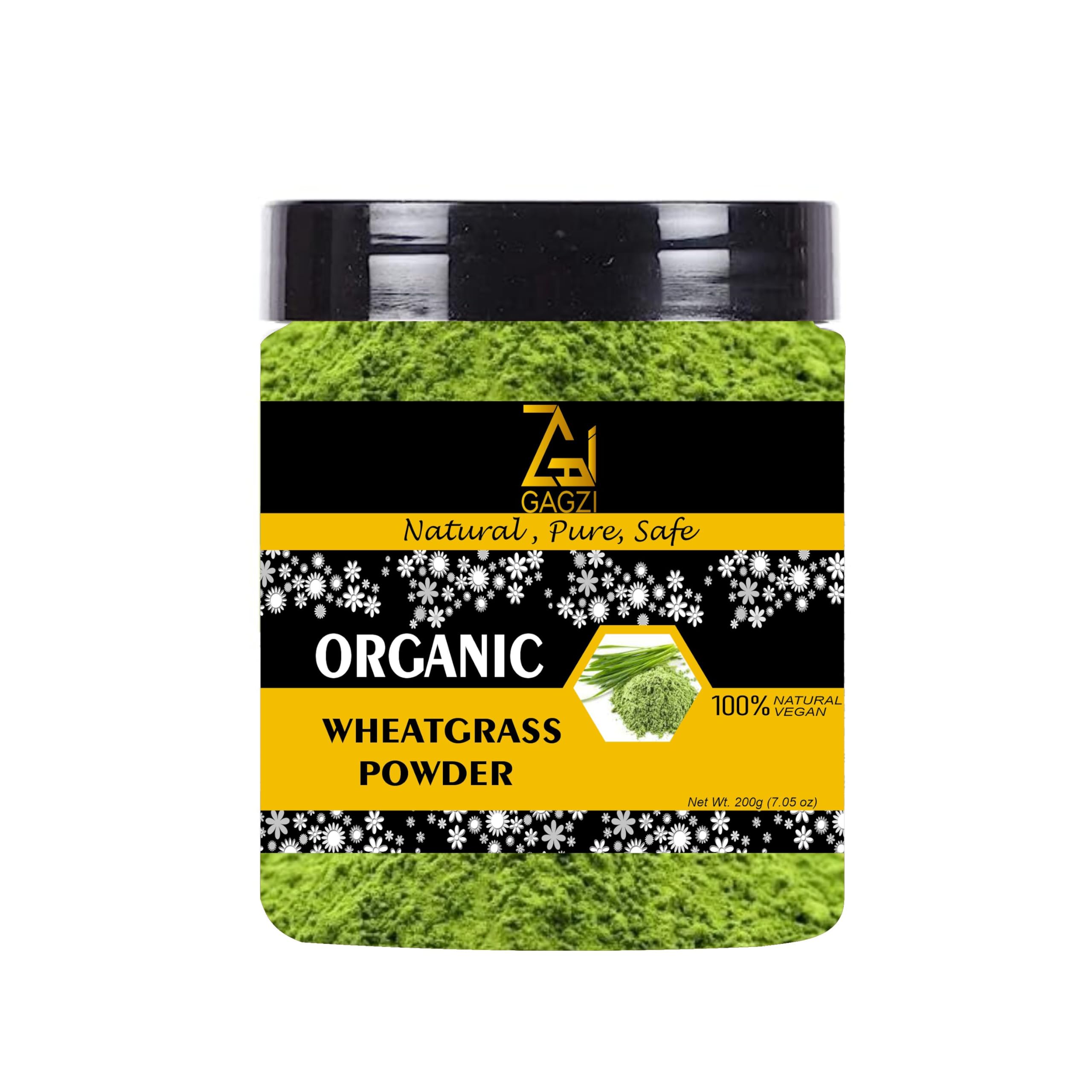 All Natural Organic Spices Wheatgrass Powder 200 Gram | Plant Based, Vegan, Gluten Free (Packing May Be Vary) Pack of 1