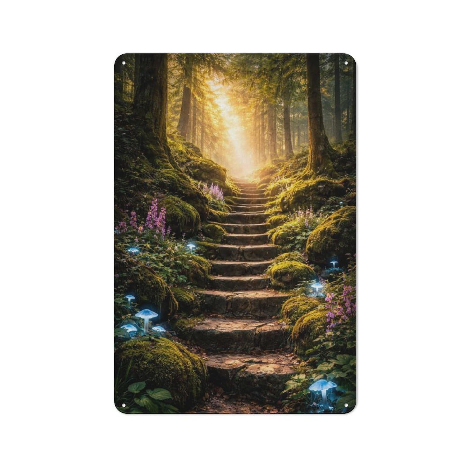 Classic Enchanted Forest Stairway Metal Wall Sign 30x20cm, Pub Wall Decor for Diner, Restaurant, Shed Or Kitchen
