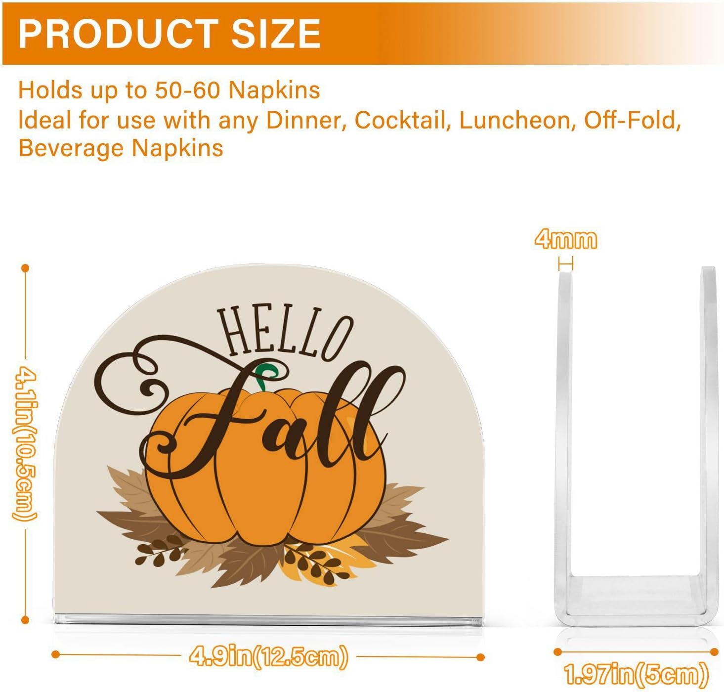 Fall Pumpkin Napkin Holder for Tables – Napkin Holders for Kitchen, Table Napkin Holders, Cocktail Napkin Holder,Paper Napkins Holder