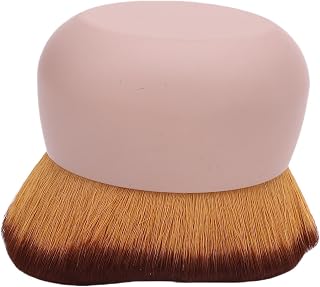 Stor Self Tanner Brush Mjukt Hår Vågformad Solbränna Applikator för Jämn Applicering, Must Have Traveller-borste för Hemmet och på Resande Fot, ABS-plast, Manuell Mätning (Kaki)