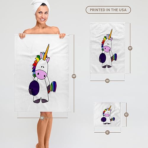Miniatura 6 de 3dRose Toalla, Fresco Divertido Lindo Unicornio Blanco Bowling Dibujos