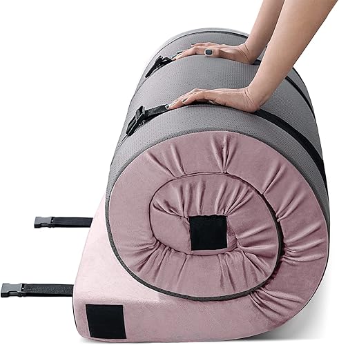 Miniatura 7 de KingChii CertiPUR-US, colchón de espuma viscoelástica, portátil, enrollable, para viajes, campamento, colchón para dormir y suelo, colchón de cuna,