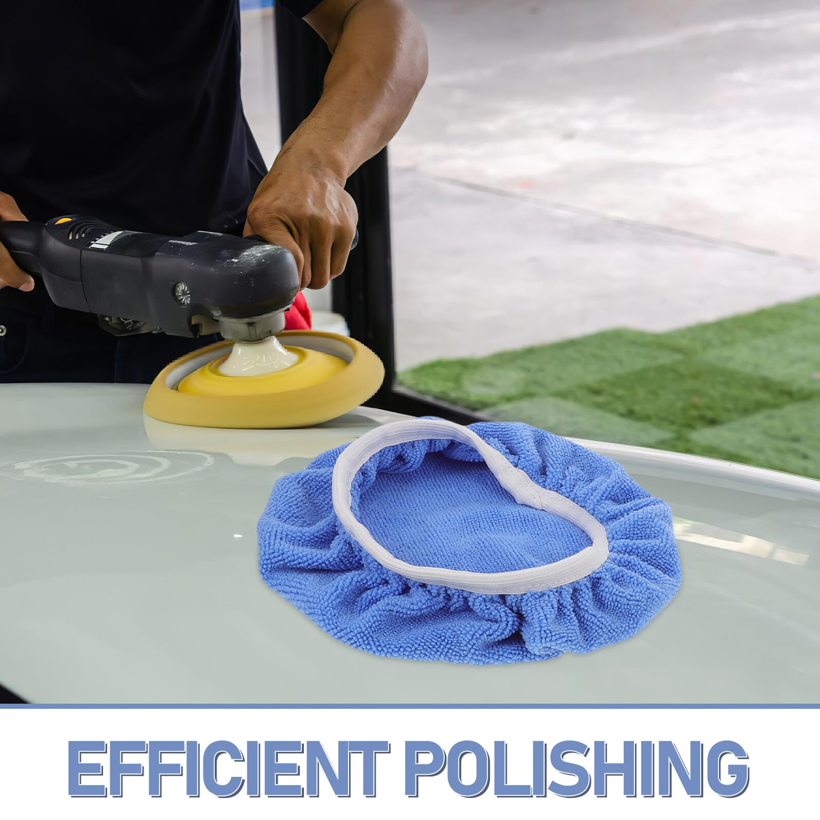Didiseaon 16pezzi Coperture per Tampone di Lucidatura Coperture in Fibra per Tampone per Lucidatura e Pulizia di Veicoli Accessori per Cura Auto Assorbimento Migliorato e Fibre Resistenti