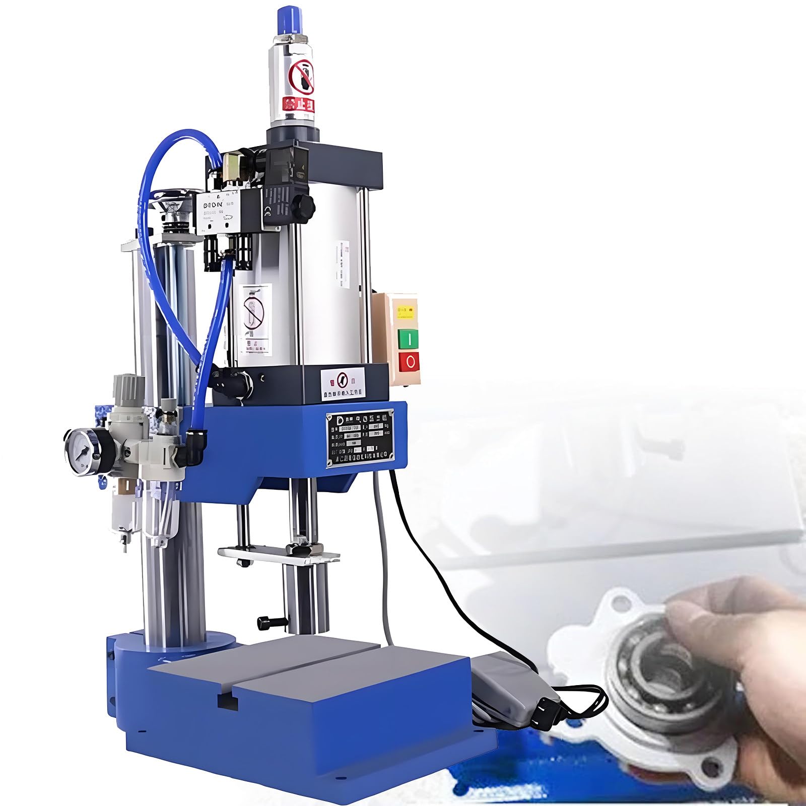 Memykoy Pneumatic Punch Press Machine 200kg/300kg Pressure,0.4-0.7mpa Heavy-Duty Industrial Pneumatic Punch Press for Efficient Bending, Riveting & Extrusion Forming Footswitch-300kg
