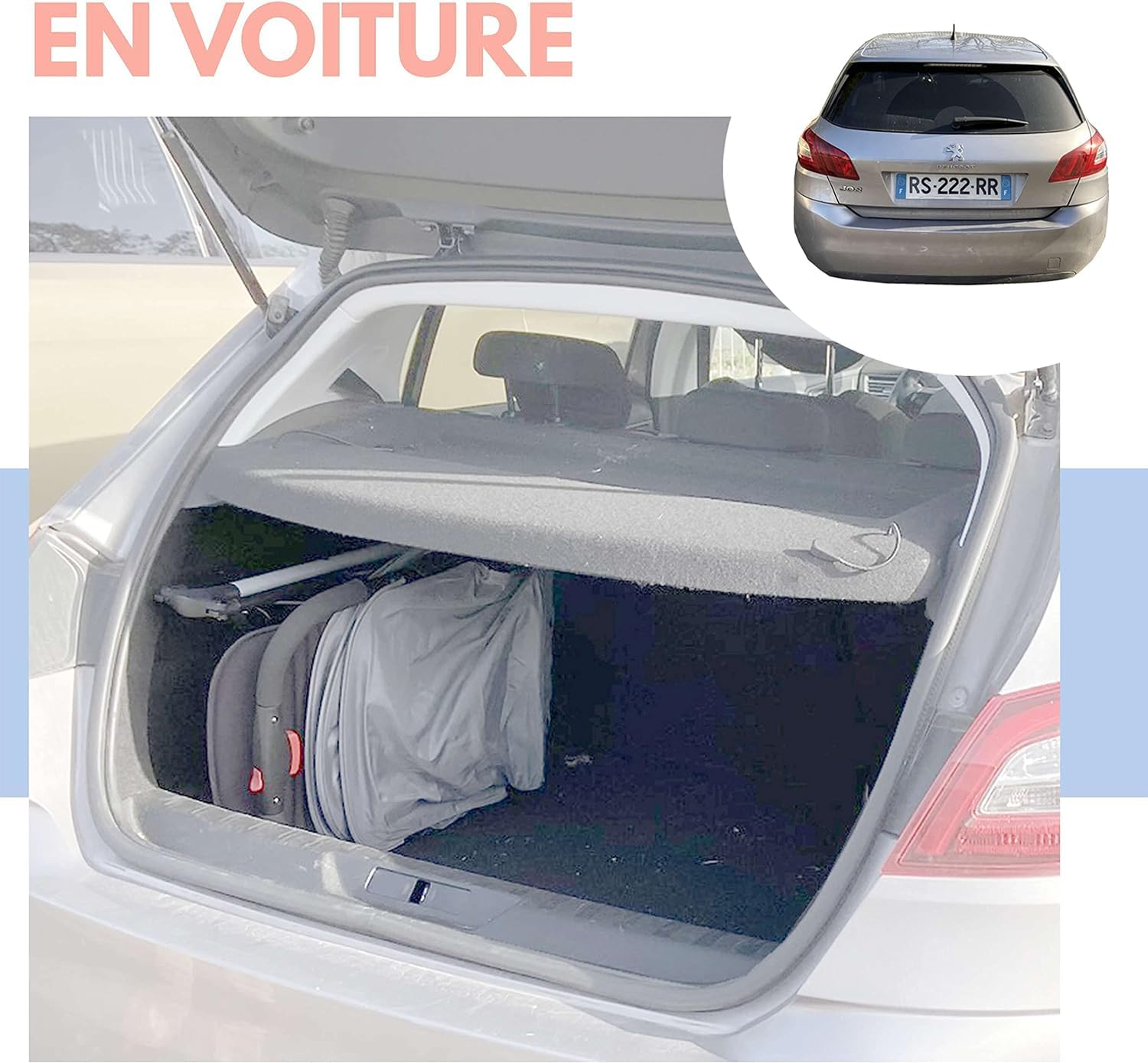 Bambisol Poussette Canne Compacte YUKO² | Dès la Naissance, Pliage 1 main, Garde-corps, Tissu Polyester Recyclé | Gris Chiné Eco