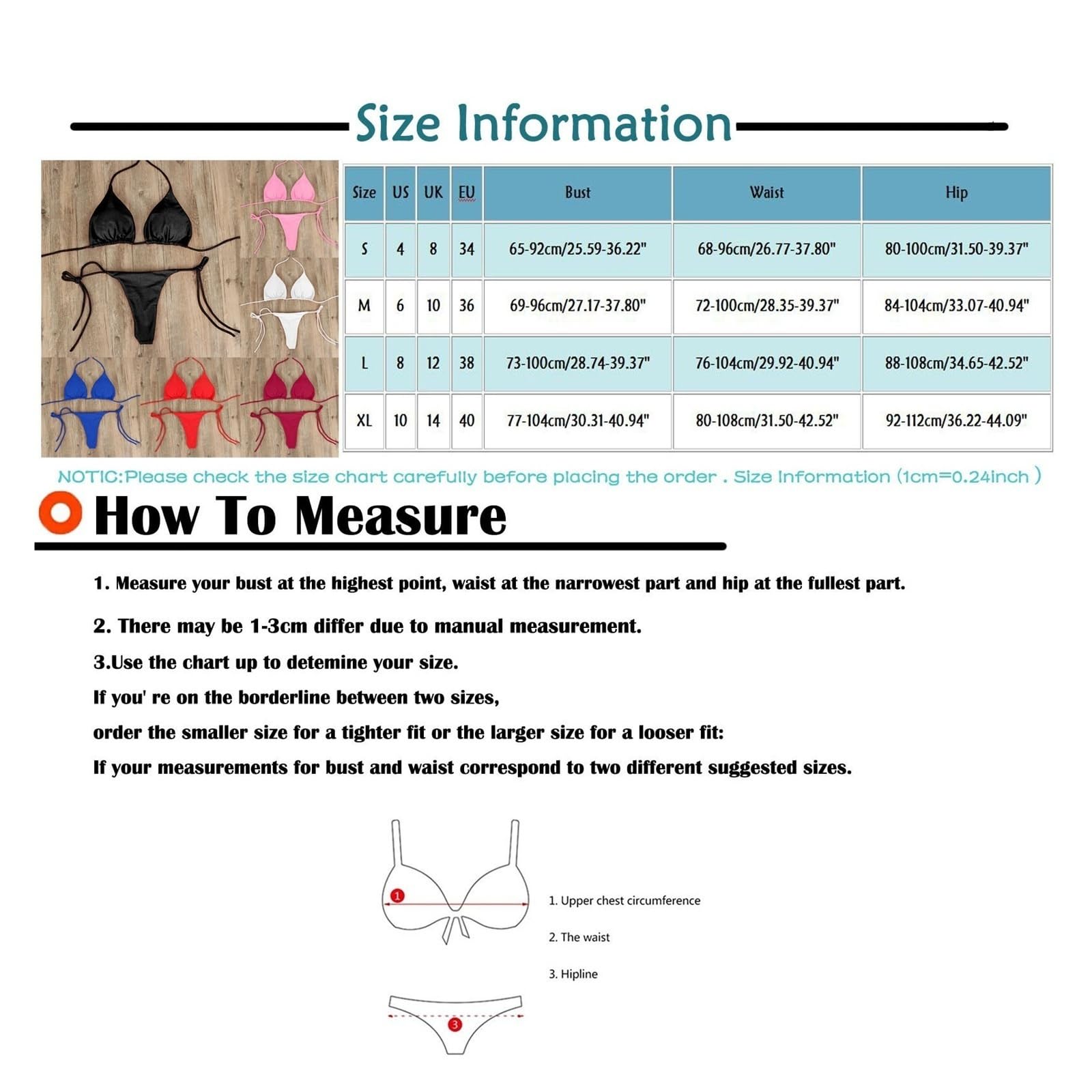Generico Costume da Bagno Donna Bikini Perizoma Due Pezzi Costumi Femminili