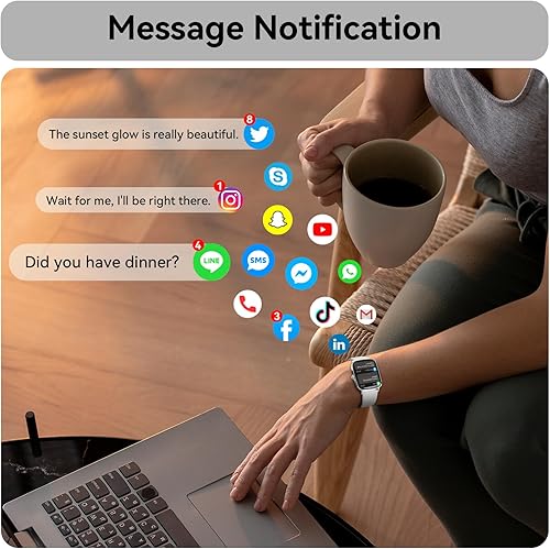 Miniatura 2 de Tensky Reloj inteligente para mujer, Android y iPhone, pantalla táctil de 1.85 pulgadas, rastreador de actividad física con respuestahacer llamadas,