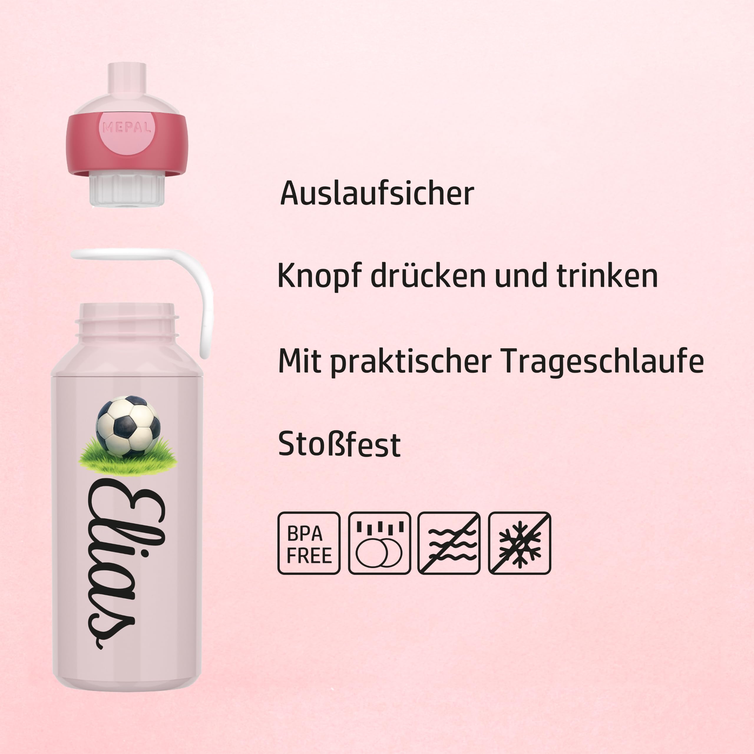 Mepal Personalisierte Brotdose Trinkflasche | Fußball Motiv 3 D Fußballer