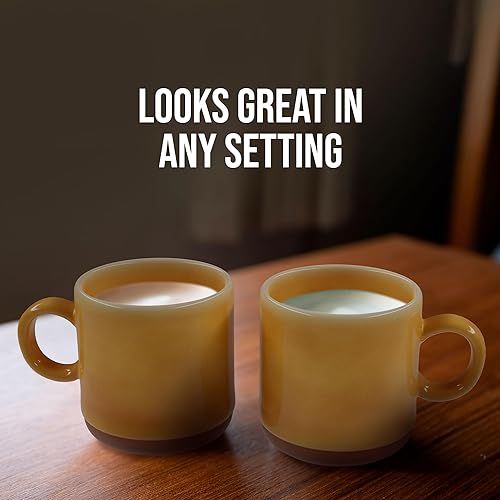 Miniatura 7 de American Atelier Taza de café  Juego de 2  Taza de cerámica de 4 pulgadas para café, té, café con leche y chocolate caliente  Barra de café y