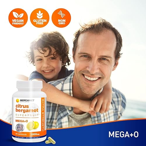 Miniatura 7 de BergaMet Suplemento de bergamota cítrica, extracto 170:1, 1200 mg, 80% polifenoles, suplemento de bergamota cítrica italiana para colesterol alto