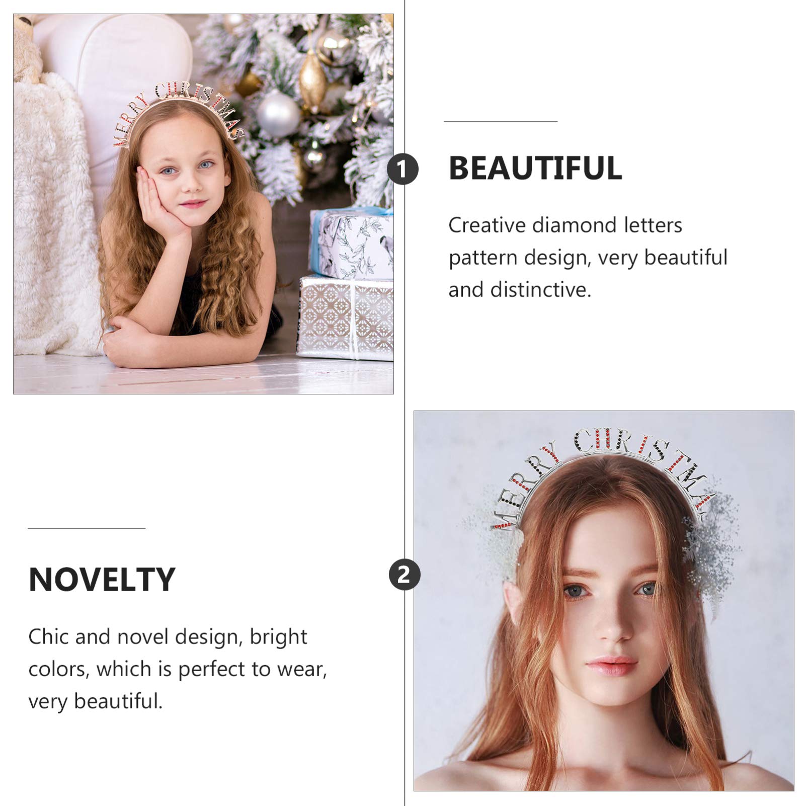 FRCOLOR Cerchietto Con Strass A Tema Capodanno – Fascia Per Capelli Con Scritta Per Festa Di Capodanno – Accessorio Foto Divertente Per Donna E Uomo – Colore Colorato - 3