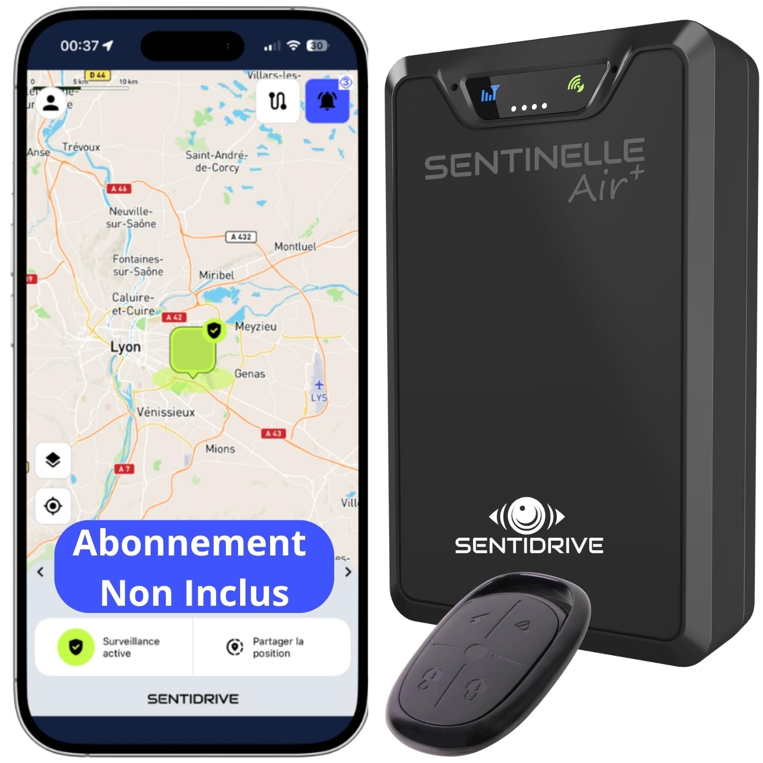 Rastreador GPS para coche independiente con batería – Rastreador GPS sin suscripción (solo caja) – Línea directa de asistencia 24/7 – Baliza GPS para coche de alta precisión (1 seg) – Detección en el