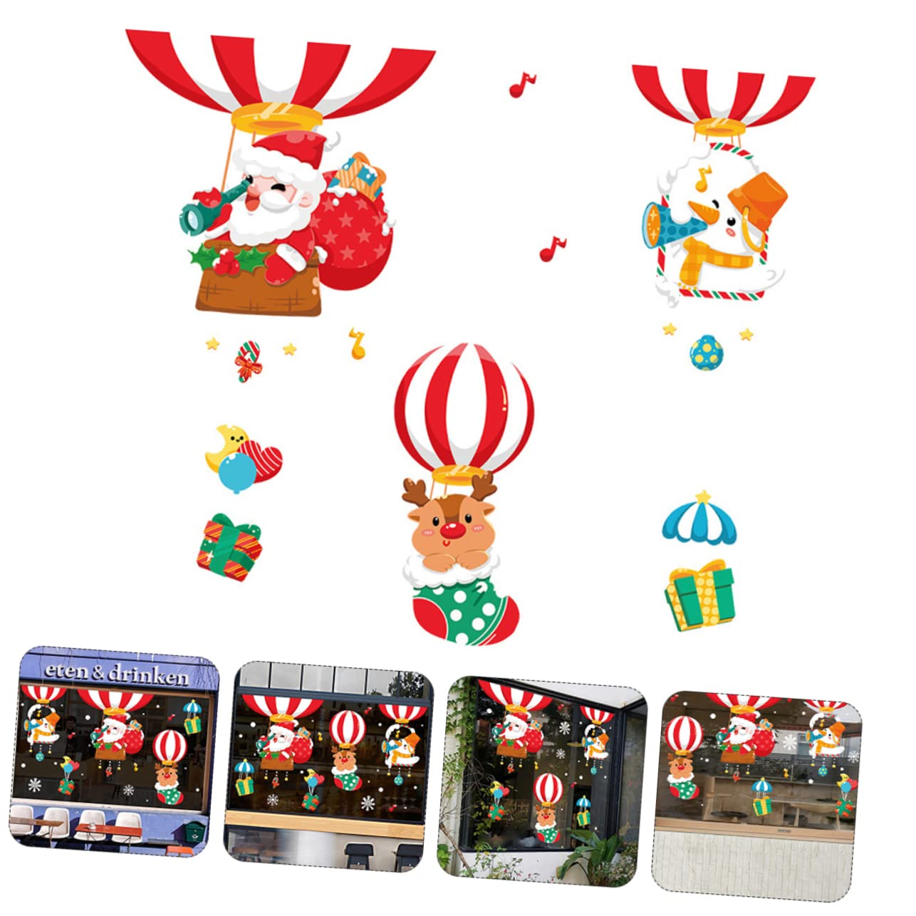 Zerodeko 3 Ensembles Autocollant Christmas Decoration Noel Stickers Mural Adhésif Mural Decoration De Noel Décoration De Noel Decor De Noel Décor Noel Fenêtre Noël Pvc 2 Pièces * 3