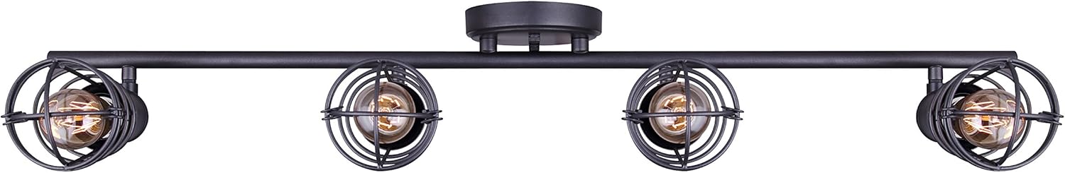 CANARM IT611A04GPH Otto 4 Light Track Rail Graphite with Metal Cage Shades