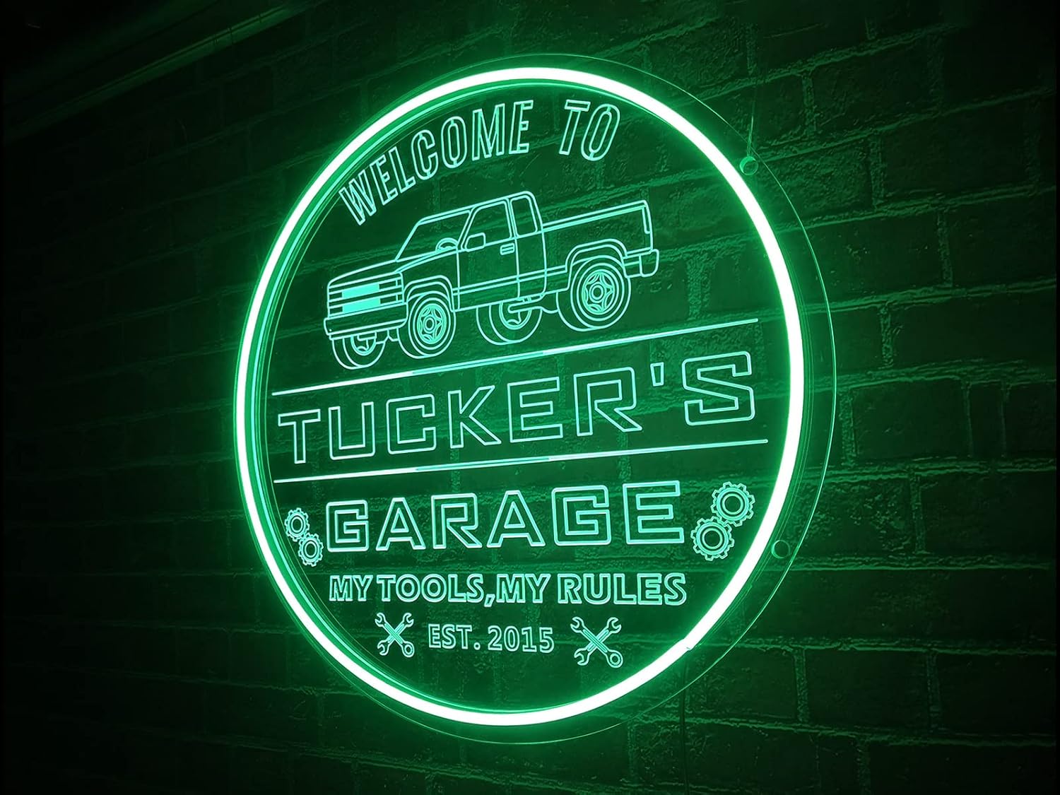 Custom Names Garage Neon Sign, Personalized Welcome Dads LED Garage Sign, Personalized Neon Light Up Garage Signs for Men,Gifts for Man's Garage Man Cave Dad Grandpa