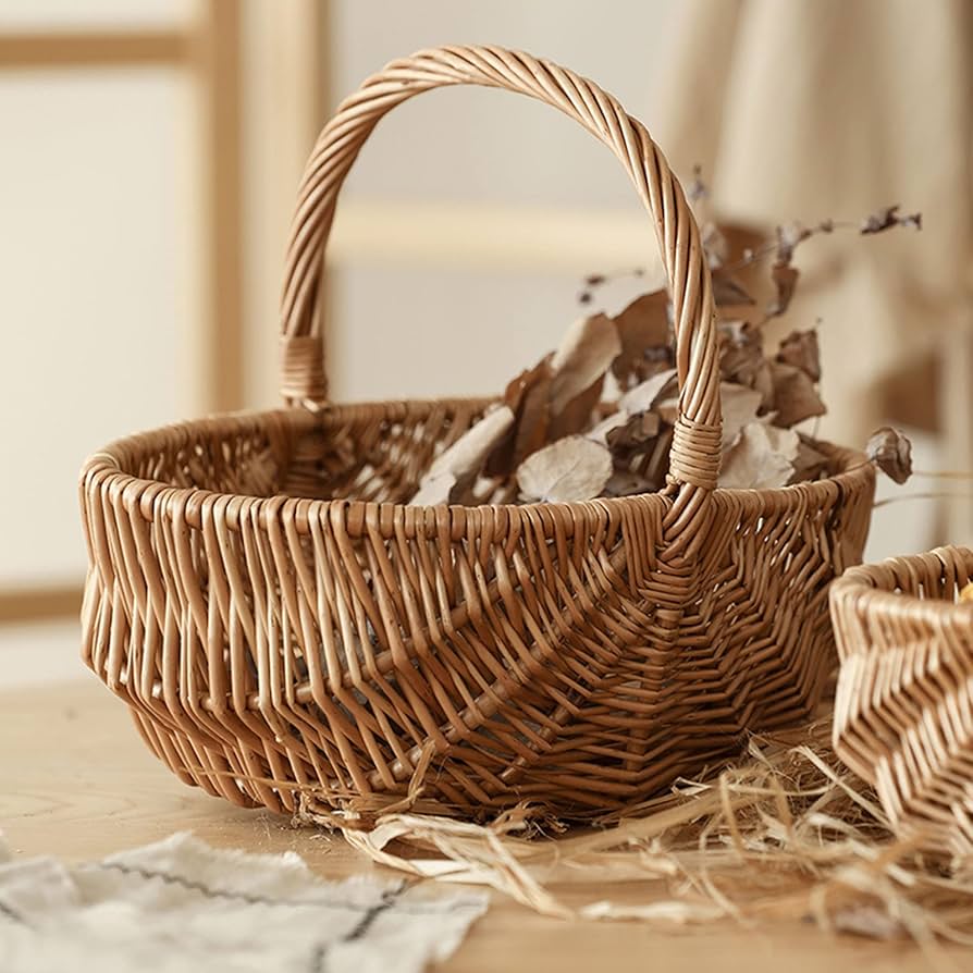 Amazon｜ピクニックバスケット 籠 かご カゴ 取っ手付き