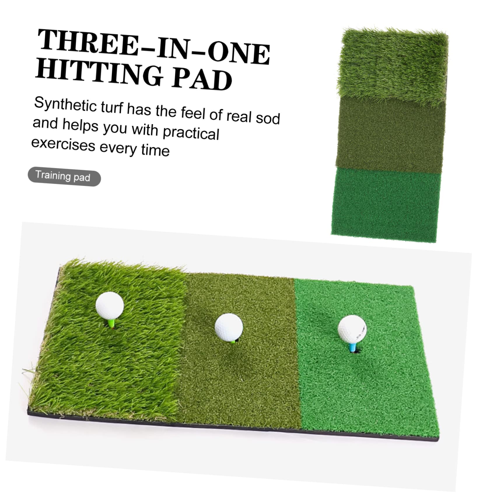 TOBBOMEY Golf Hitting Grass Mat Set Artificial Turf Mats for Indoor Practice for Short Range Shots and Training