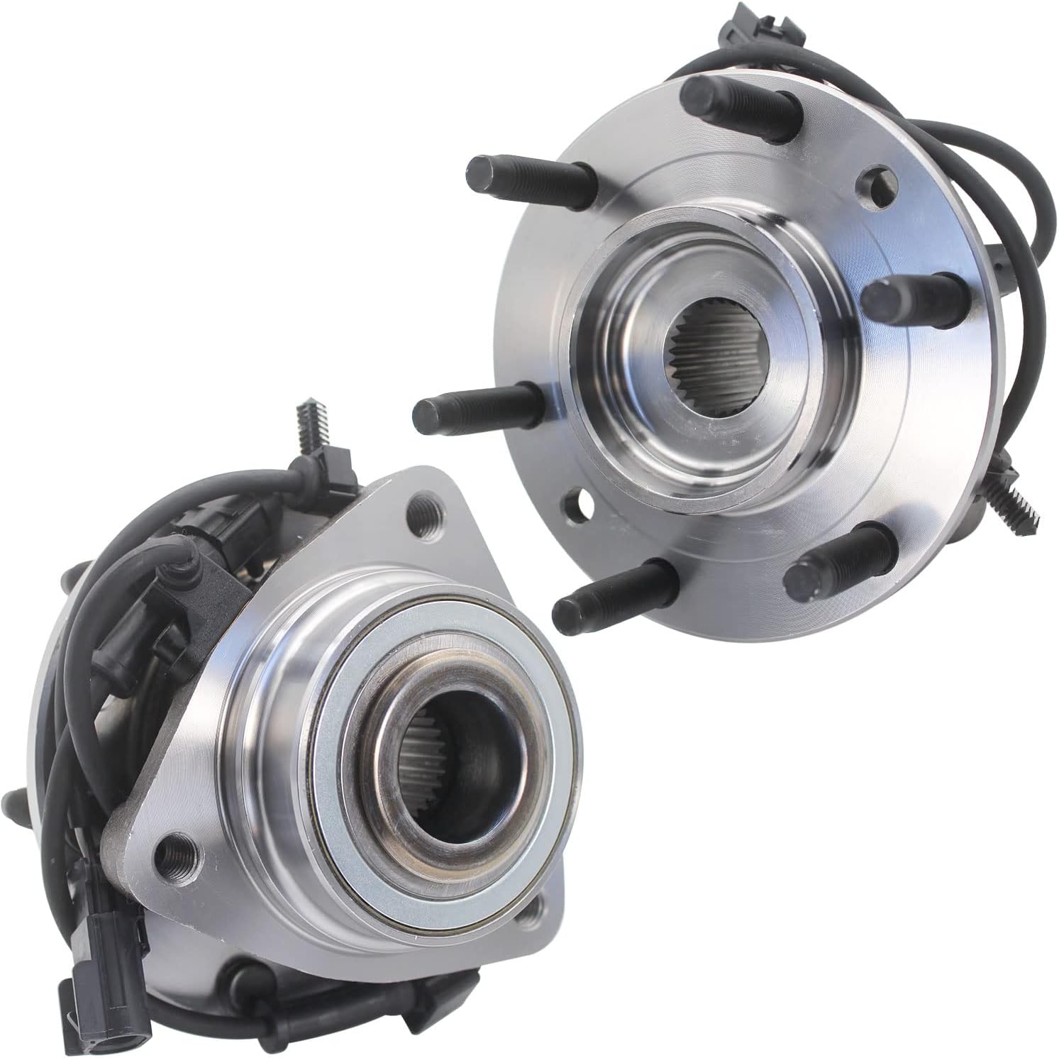 513188 Front Wheel Bearing and Hub Assembly 6 Lugs w/ABS Replacement for Chevrolet Trailblazer SSR,Isuzu Ascender,GMC Envoy,Oldsmbile Bravada,Buick Rainier,Saab 9-7XHub Bearing Assembly 2pc