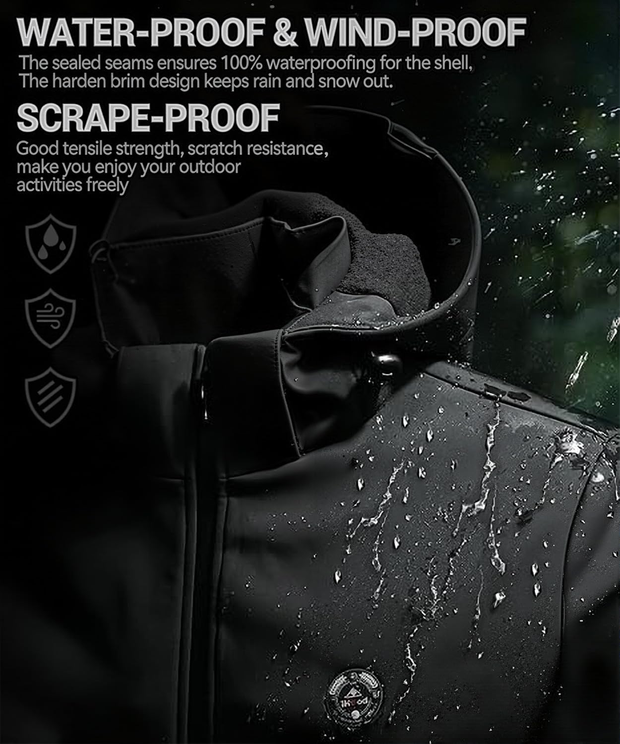 iHood Women's Heated Jacket with Battery Pack Waterproof Winter Outdoor heated Jacket for Women Heating Jacket coat - Image 4