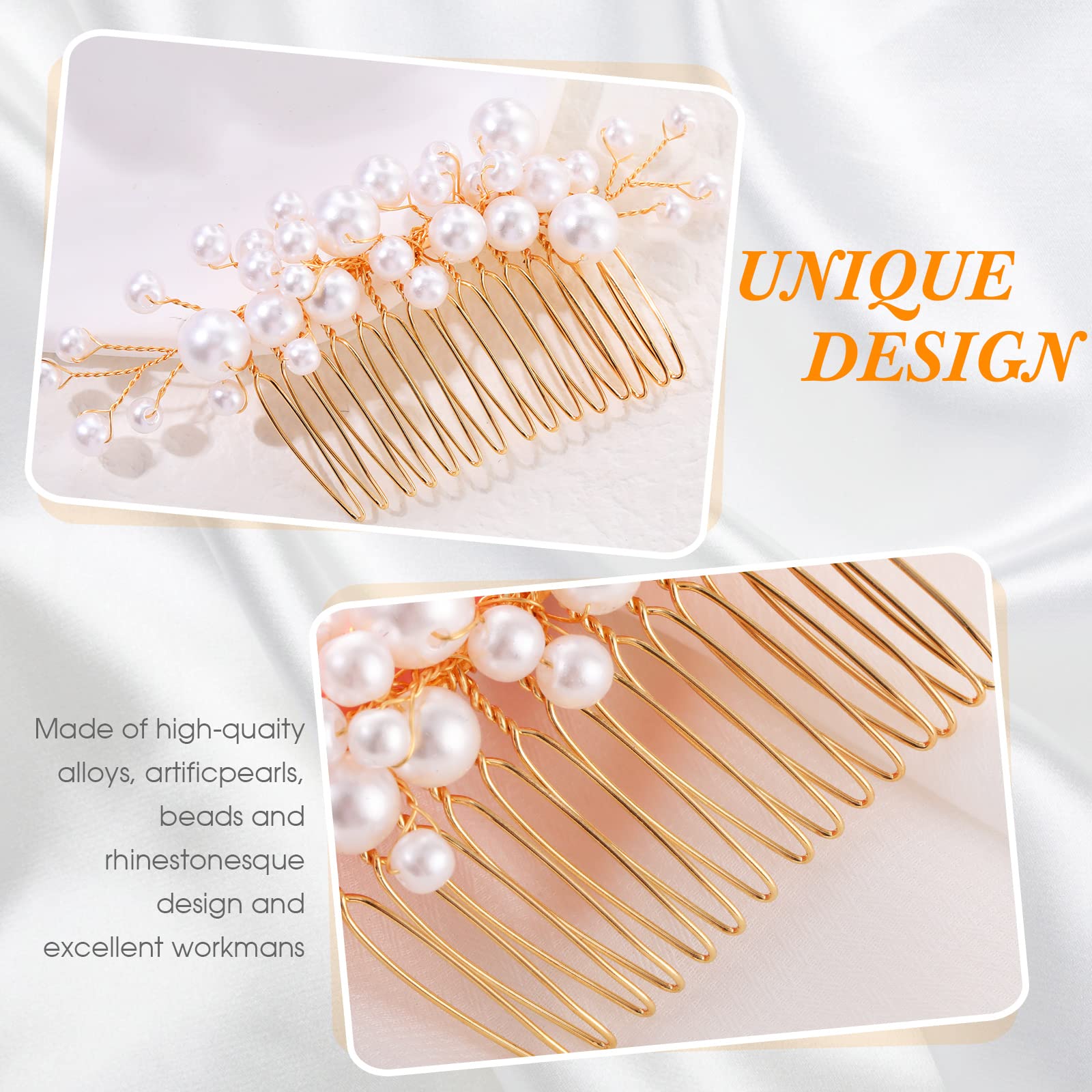 Amazon.com : Geosar 9 Pcs Wedding Hair Accessories Pearl  display picture 1
