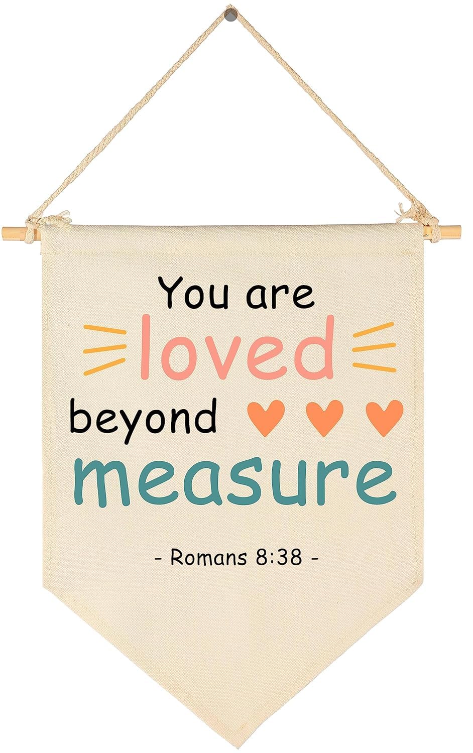 Christian Bible Verses Banner-Scripture Flag Sign Gift for Baby Newborn Boys Girls Kids-Banner Pennant Wall Decor Gift for Nursery Bedroom Playroom -Baby Gift Shower-You are Loved Beyond