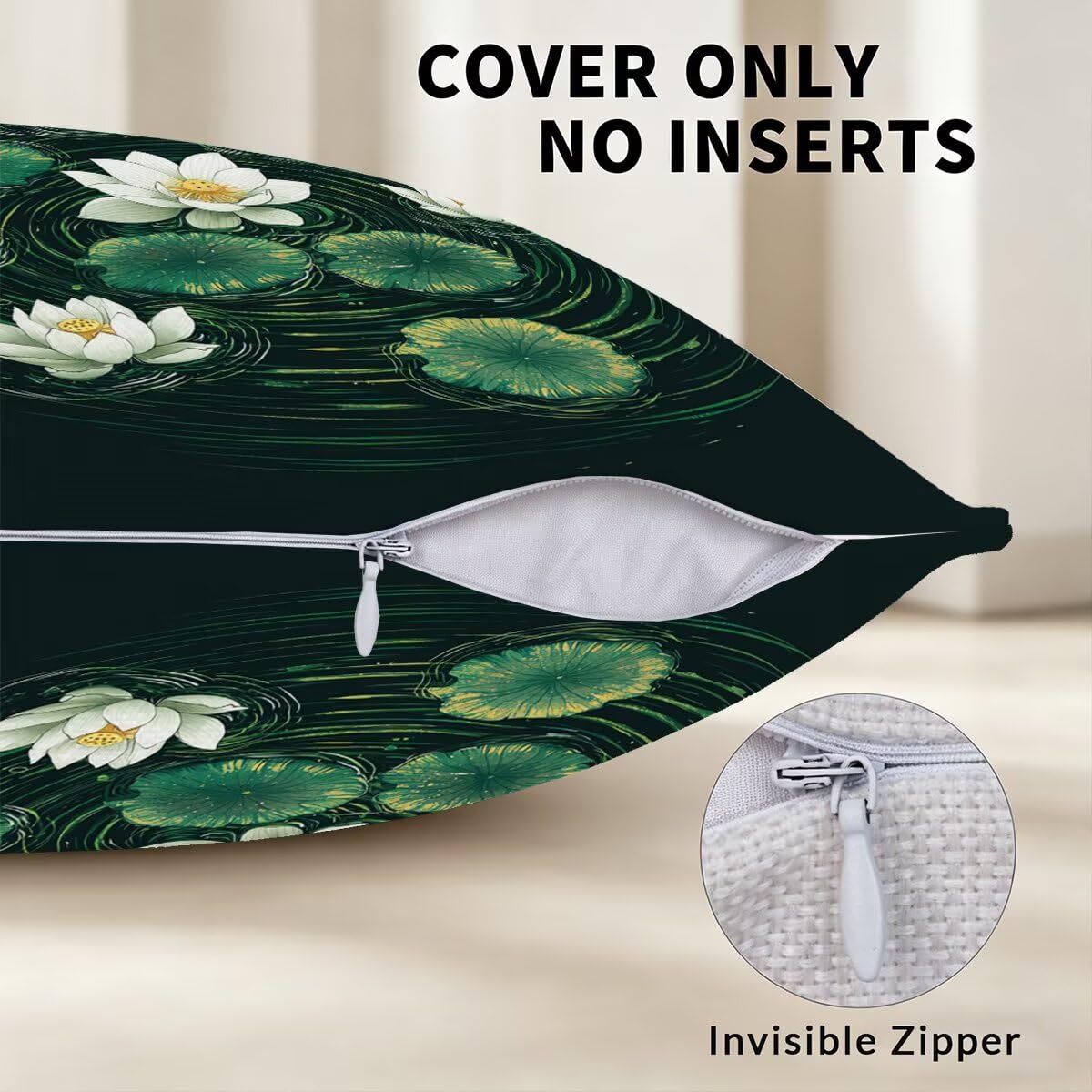 Federe Cuscino Divano 60x60 cm, Verdi Cuscini per Divano da Esterno Set da 4, Lino Copricuscini Divanos Impermeabile, Copri Cuscini Fiore Motivo Fronte Retro Stampato per Giardino, Sofá, Balcón, F-53