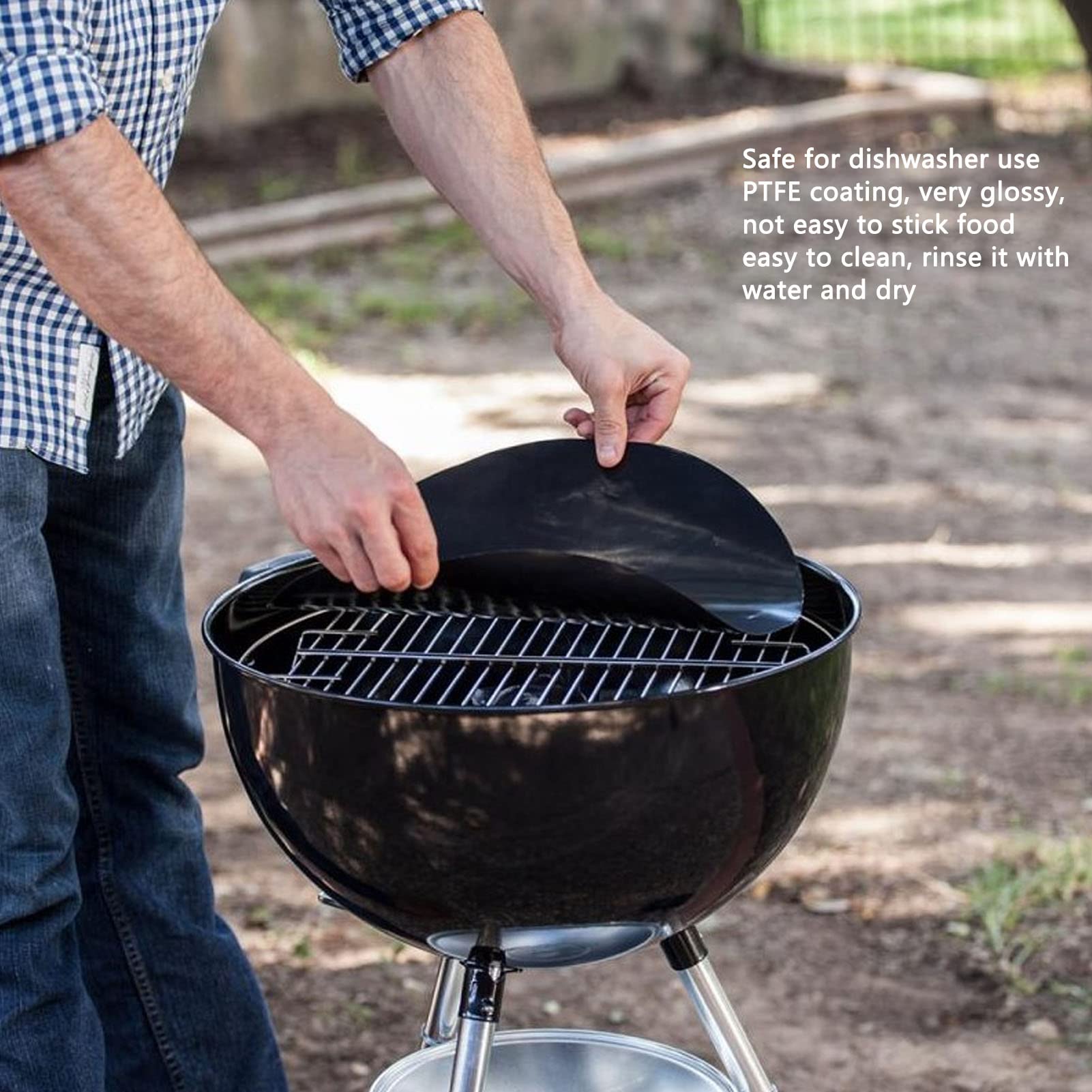 Set Di 4 Tappetini Antiaderenti Per Barbecue – Rete In Fibra Di Vetro 40x33 Cm – Adatti A Gas, Carbone, Forno - 4