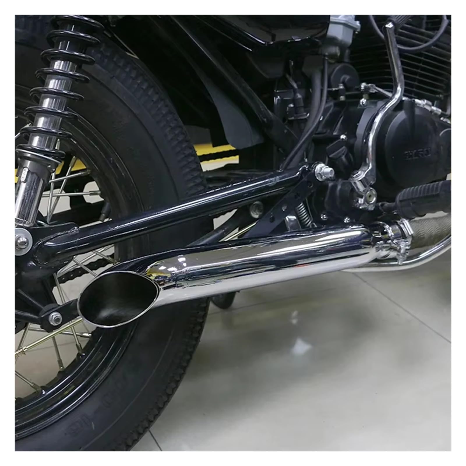 silencioso escape moto Para cg125 Para sr400 Para cb500 Para CM300 | Para Cafe Universal silenciador Escape para motocicleta Retro Vintage clásico galvanoplastia Escape Moto(B1)