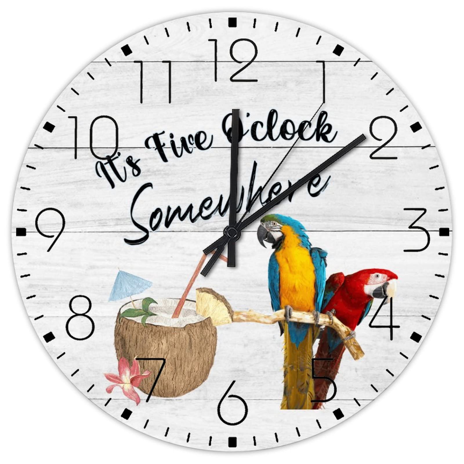 Horloge murale minimaliste en bois ronde au fini haut de gamme
