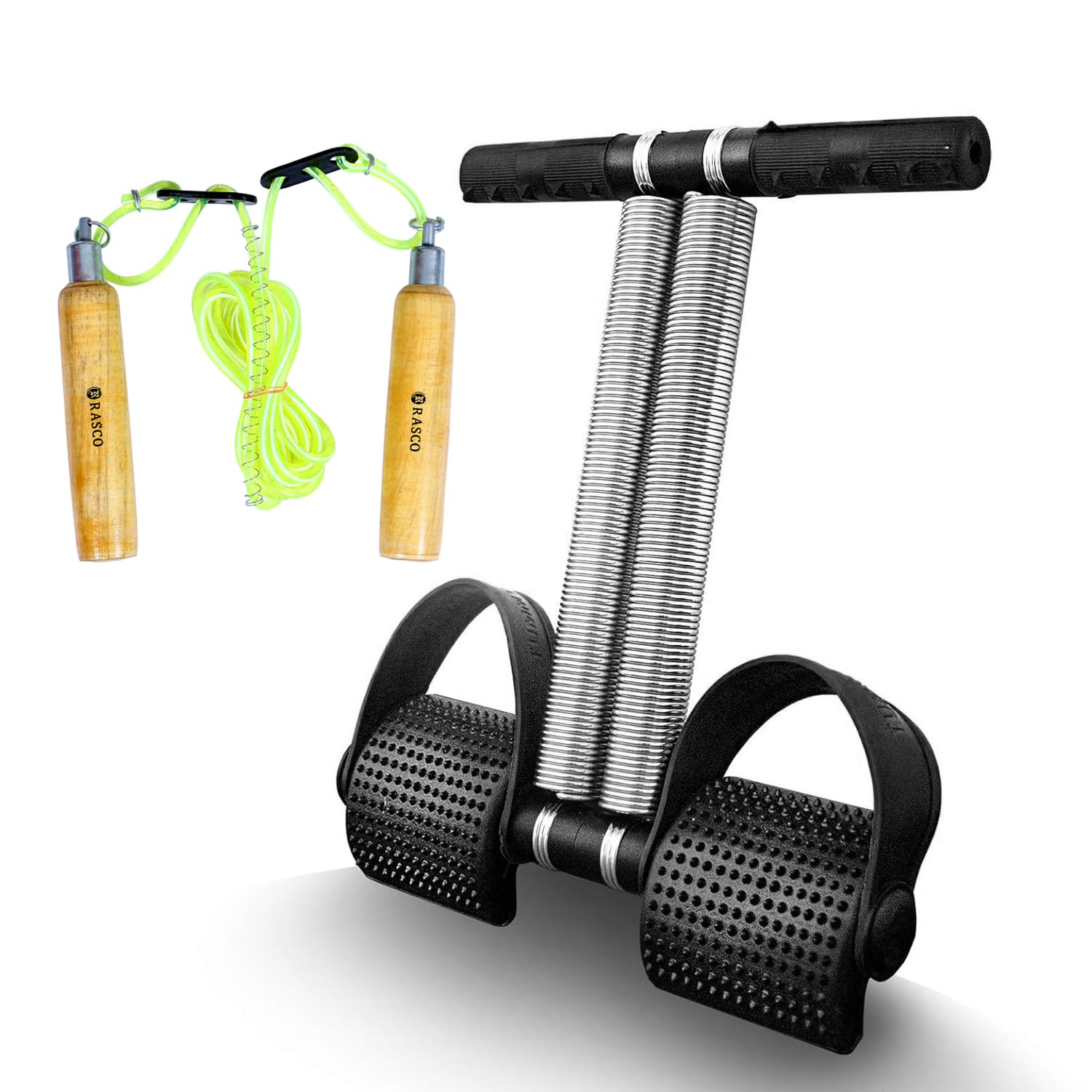 RASCO Gym Kit of Double Spring Tummy Trimmer with Jumping Rope for Men and Women Fitness Accessories Kit Black (B0D3VC6YVS) Amazon Price History, Amazon Price Tracker