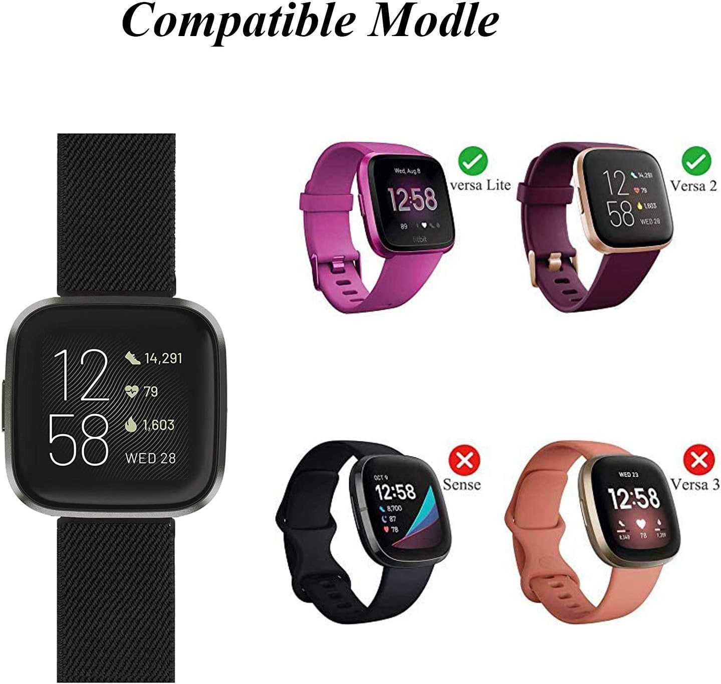 ShuYo 10 Pack Watch Band Compatible with Fitbit Sense/Versa 3 Scrunchies Soft Stretch Nylon Strap Bracelet Fabric Pattern Printe　並行輸入 : ShuYo 10 Pack Elastic Nylon Adjustable Wristband is