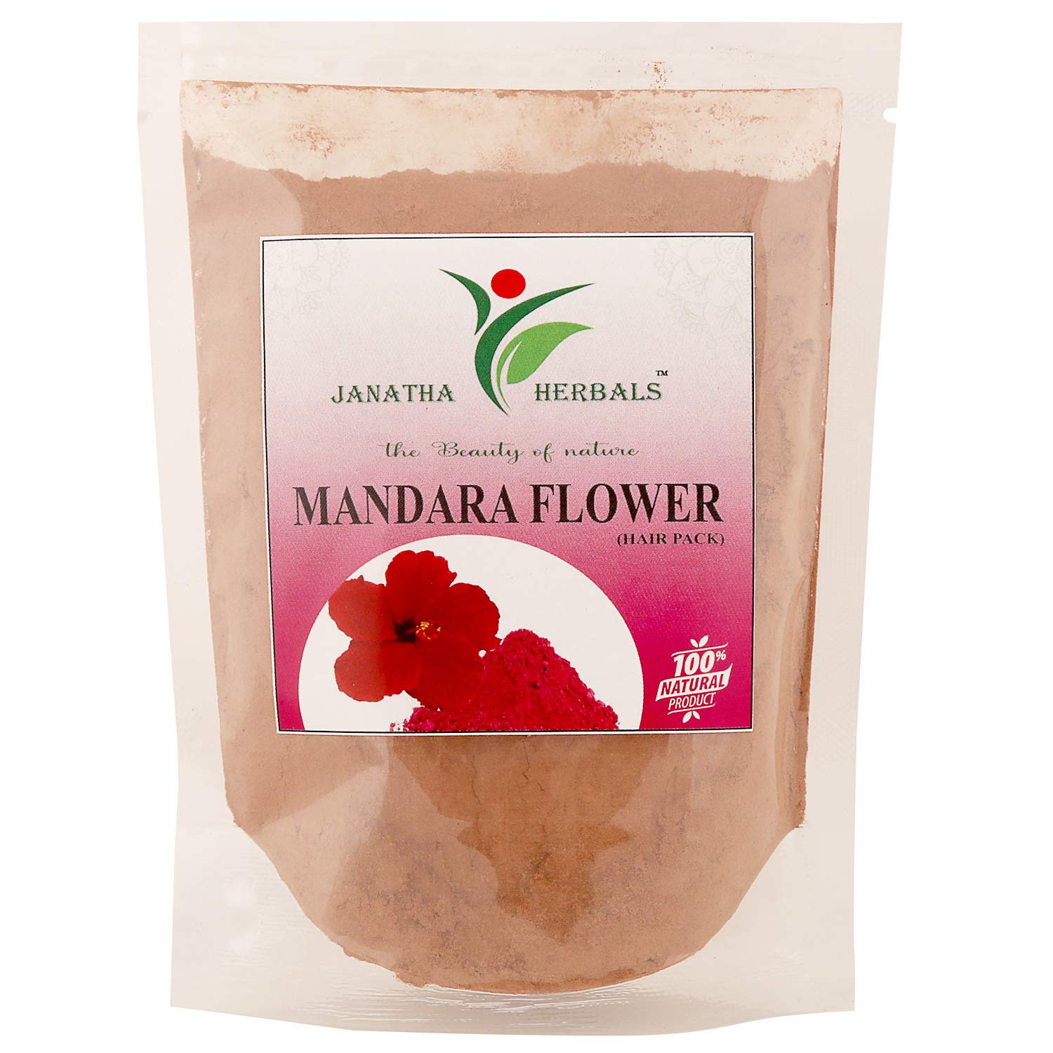 JANATHA HERBAL 100% Natural Hibiscus Flower (Rosa Sinensis) Mandara Gudhal Powder for Hair Growth - Pack of 4 each 100 gr